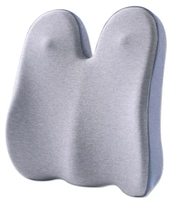 Produktbild von Ergonomisches Lendenkissen aus Memory-Schaum mit verstellbaren Gurten für Bürostühle zur Linderung von Rückenschmerzen (grau)