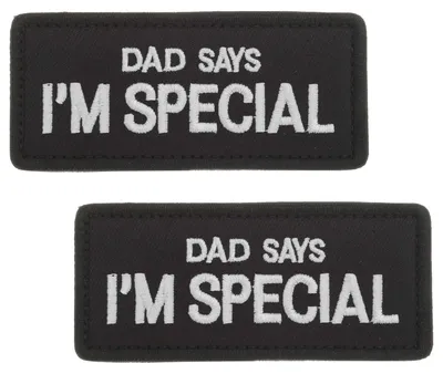 Stickpatches mit Klett, 2 Stück, 9x4 cm, Schwarz-Weiß