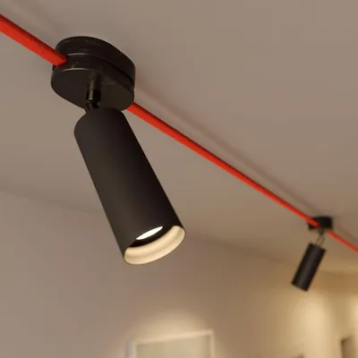 Image de Creative Cables - Fermaluce Filè : spot orientable avec abat-jour en métal Tub-E14, lampe murale ou de plafond pour le système Filè