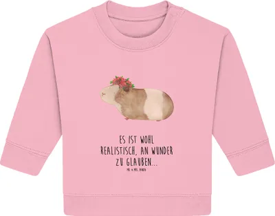 Produktbild von Mr. & Mrs. Panda Organic Baby Pullover Meerschweinchen Weisheit 6. - 12. Monat - Baumwolle Pink - Geschenk, Bullover, Motivation, Spruch, Wunder, Lustige Sprüche, Realität