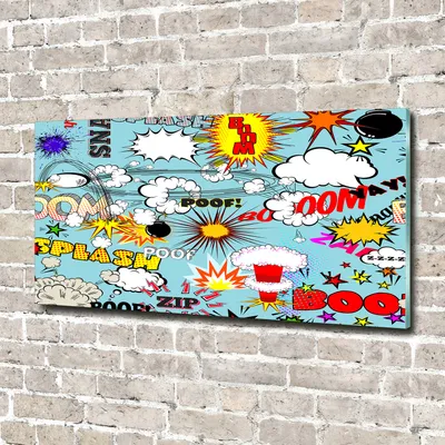 Produktbild von Tulup Glas-Bild -140x70- Wandkunst Dekorative Wand für Küche & Wohnzimmer - Teenager - Comic - Mehrfarbig