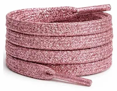schnuersenkel glitzer flach rosa