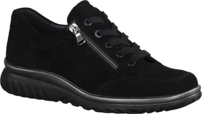 Produktbild von Semler Lena L5135-001 Damenschnürer, bequem, Leder, Schwarz, Halbschuhe - Damenschuhe Bequeme Schnürschuhe, Schwarz, leder (samtchevreau)