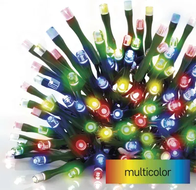 LED vánoční řetěz, 18 m, venkovní i vnitřní, multicolor, programy