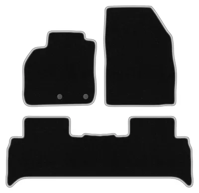 Produktbild von Fußmatten Velours Schwarz/Silber für Renault Scenic III 2009-2016 Set 3-tlg