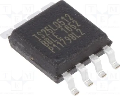 Imagen del producto de 1x Memoria Flash, 104 MHz, 512 kbit, 2,3-3,6 V, interfaz serial IS25LQ512B-JBLE, memoria Flash serial