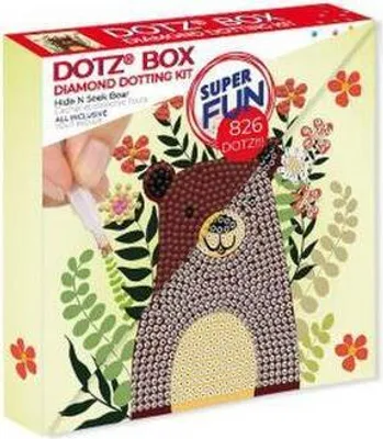 Obrázek produktu pro Diamond Dotz Hide n Seek Bear, Animals, Medvěd, Vícebarevný, 826 kusů, Začátečník, 150 mm