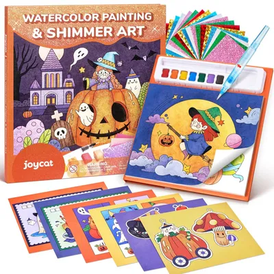 Produktbild von Aquarellbuch Malbuch Kinder - 4 bis 8 Jahre - Bastelset - 2-in-1 Kunstbuch