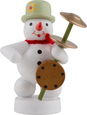 Produktbild von Schneemann Musikant mit Stampfgeige (8cm) von Zenker Volkskunst
