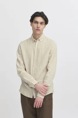 Produktbild von Casual Friday CFDALLAS striped Herren Leinenhemd Hemd Langarmhemd Leinenmix regular fit