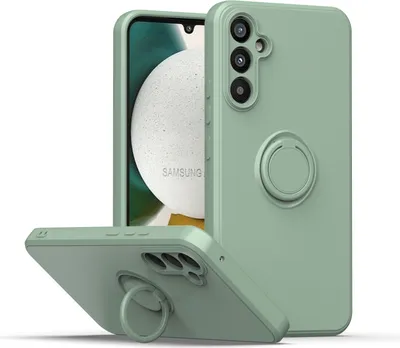 Produktbild von Galaxy A34 Handyhülle, Ring Halter Ständer Kratzfeste Weiche Silikon schutzhülle für Samsung Galaxy A34 Türkis
