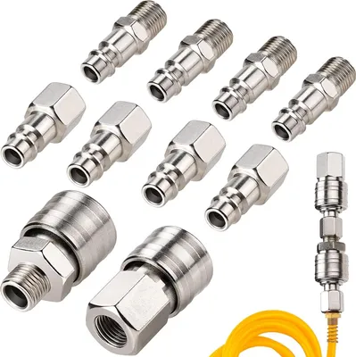 Productafbeelding van Famanu set van 10 snelkoppelingen voor perslucht, 1/4 inch BSP