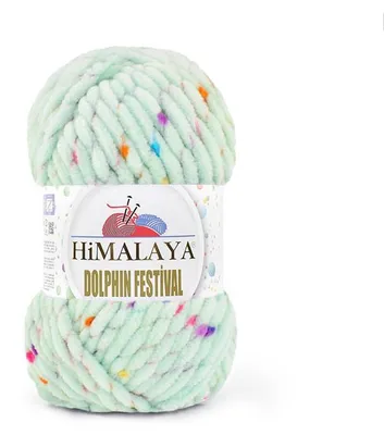 Produktbild von Himalaya Dolphin Festival Chenillegarn 100g/100m Hell-Pistazie, Noppen, weich, 8mm