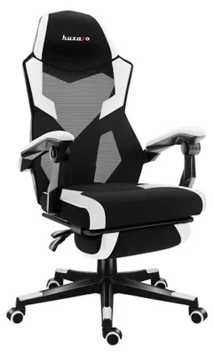 Image de Huzaro Combat 3.1 White Gaming Chair - inclinaison 135°, repose-pieds extensible, appui-tête intégré, respirant, jusqu'à 150 kg,  SGS