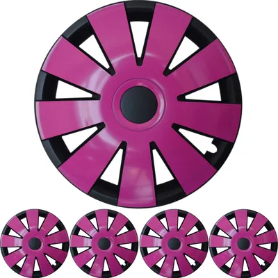 Obrázek produktu pro 4x PREMIUM DESIGN kryty kol 15 INCH "Nefryt" v černé / růžové barvě