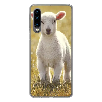 Produktbild von MuchoWow® Handyhülle Schutzhülle Hülle für Huawei P30 Schafe - Gras - Sonne Silikon Softcase Handy Hülle - Kartenbesitzer