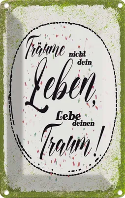 Produktbild von vianmo Blechschild 30x20 cm träume nicht dein Leben lebe Traum Spruch Zitat