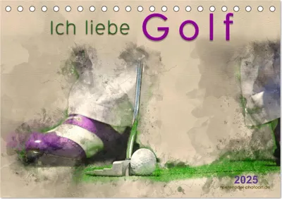 Produktbild von Ich liebe Golf (Tischkalender 2025 DIN A5 quer), CALVENDO Monatskalender