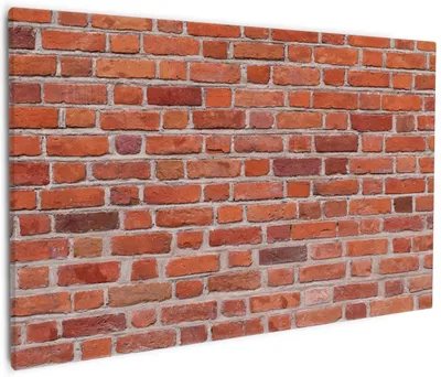 Produktbild von Wallario Premium Leinwandbild Rote Ziegelsteinwand - Backsteine in Größe 60 x 90 cm