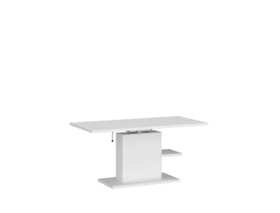 Produktbild von Couchtisch Cortado 110x65x55 cm ausziehbar Säulenfuß Wohnzimmer Weiß Alpin