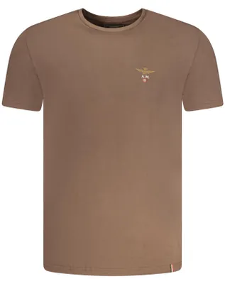 Produktbild von Herren T-Shirt Braun - Kurzarm, Rundhals mit Logo und Druck