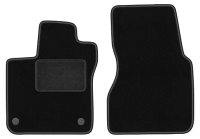 Produktbild von Velours-Fußmatten Vorne für Renault Twingo III 2014- (Schrägheck) – 2-tlg, Schwarz, passgenau – Wielganizator LUX