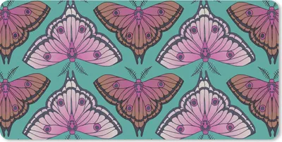 Produktbild von MuchoWow® Mauspad Mousepad Mädchen - Motten - Insekten - Muster - Mädchen - Kinder - Kinder - Kinder - Mädchen 60x30 cm - Mousepads - Maus Mat - Pad - Mausunterlage - Nachhaltig