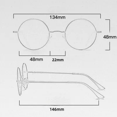 Produktbild von Retro Klassische Runde Polarisierte Sonnenbrille mit Metallrahmen für Herren und Damen