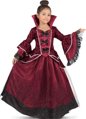 Zdjęcie produktu dla Kostium Mamy Królowej Wampirów dla dziewczynek czerwony 7-9 lat czerwony 7-9 lat