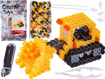 Produktbild von Bügelperlen 3D-Version, BULDOZER, SPYCH, Sachet, Bügelkissen