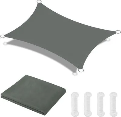 Produktbild von Famanu Sonnensegel mit UV-Schutz - 3 x 4 m, grau