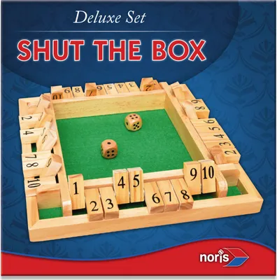 Produktbild von Noris Shut the box Deluxe Holz Brettspiel, 220 x 220 x 30 mm, 2-4 Spieler, ab 6 J., ca. 30 Min.