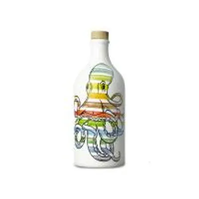 Produktbild von Handgemachter Keramiktonkrug Polpo mit Monokultivarem Nativem Olivenöl Extra Peranzana 500 ml Frantoio Muraglia