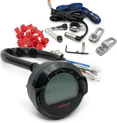 Produktbild von Koso Tachometer Drehzahlmesser D64 DL-03S Signalleuchten schwarz LCD