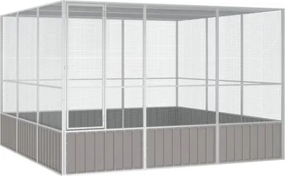 Zdjęcie produktu dla Woliera, szara, 302,5x324,5x211,5 cm, galwanizowana stal