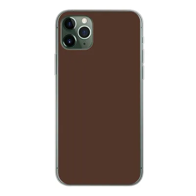 Produktbild von MuchoWow® Handyhülle Schutzhülle Hülle für iPhone 11 Pro Max Braun - Dunkel - Farben Silikon Softcase Handy Hülle - Schutz