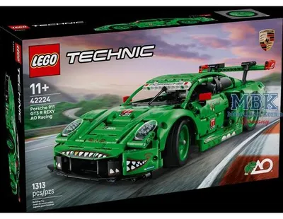 Productafbeelding van LEGO Technic Porsche 911 GT3 R REXY AO Racing racewagen - Porsche modelauto - Raceauto voor verzameling en tentoonstelling - LEGO modelbouwset Porsche, vanaf 11 jaar - Cadeau voor kinderen en autoliefhebbers - 42224