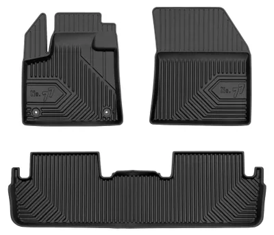 Image de Tapis avant en caoutchouc + tunnel pour DS 7 Crossback 2017- (SUV) – 3 pièces, noirs, sur mesure