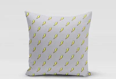 Produktbild von SCHÖNER LEBEN. Kissenhülle Blitze grau neon gelb verschiedene Größen Größe 80x80cm (HxB) 80x80cm (HxB) Größe