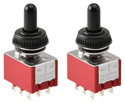Tuimelschalter 3PDT ON-OFF-ON 2A 250V 6A 125V 2 St.
