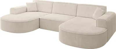 Produktbild von ALTDECOR Ecksofa in U-Form MARI-U1 -303x171x79,5 cm Beige - Corner Sofa Bett Eckcouch Couch L-Form Wohnlandschaft Cauchsofa