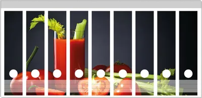 Produktbild von Wallario Ordnerrücken Sticker, selbstklebend für breite Ordner, 9 Stück, Motiv Frischer Tomatensaft mit Sellerie