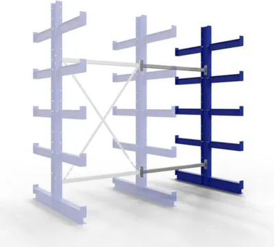 Produktbild von Doppelseitiges Kragarmregal, Schwerlastregal - 2.000 x 1.000 x 1.120 mm (HxBxT) - 500 kg - Anbauregal - KARL