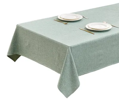 Obrázok produktu pre Obrus s vzhľadom na ľan, svetlozelený, 140 x 240 cm, umývateľný, s tkaninou Jacquard