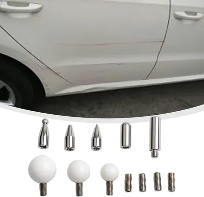 Imagen del producto de 8 puntas para barras de reparación de carrocería, 5 de acero inoxidable y 3 de nylon, juego que protege la pintura