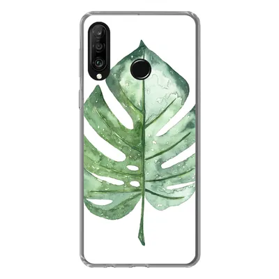 Produktbild von MuchoWow® Handyhülle Schutzhülle Hülle für Huawei P30 Lite Aquarell - Monstera - Blatt Silikon Softcase Handy Hülle - Handyhülle