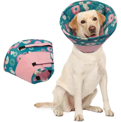 Produktbild von Halskrause Hund Weich Leckschutz Schutzkragen Wasserdicht nach OP Rosa L