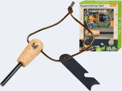A fire starter set and its packaging.
