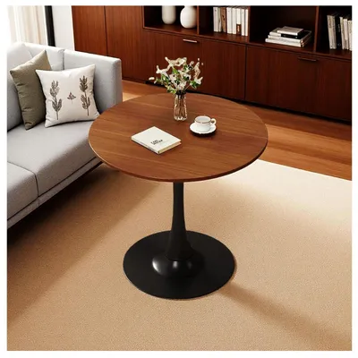 Runder Holztisch, 60–90 cm, Nussbaum, für 2–4 Personen