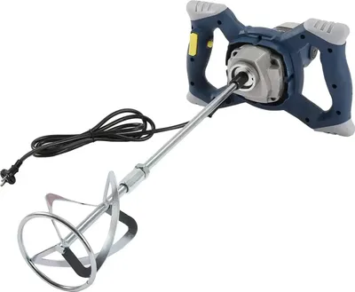 Obrázek produktu pro Elektrické míchadlo na beton, omítku a maltu - Ruční ovládání - 1400 W - 6 rychlostí - Až 900 otáček za minutu - Tmavě šedá mlha